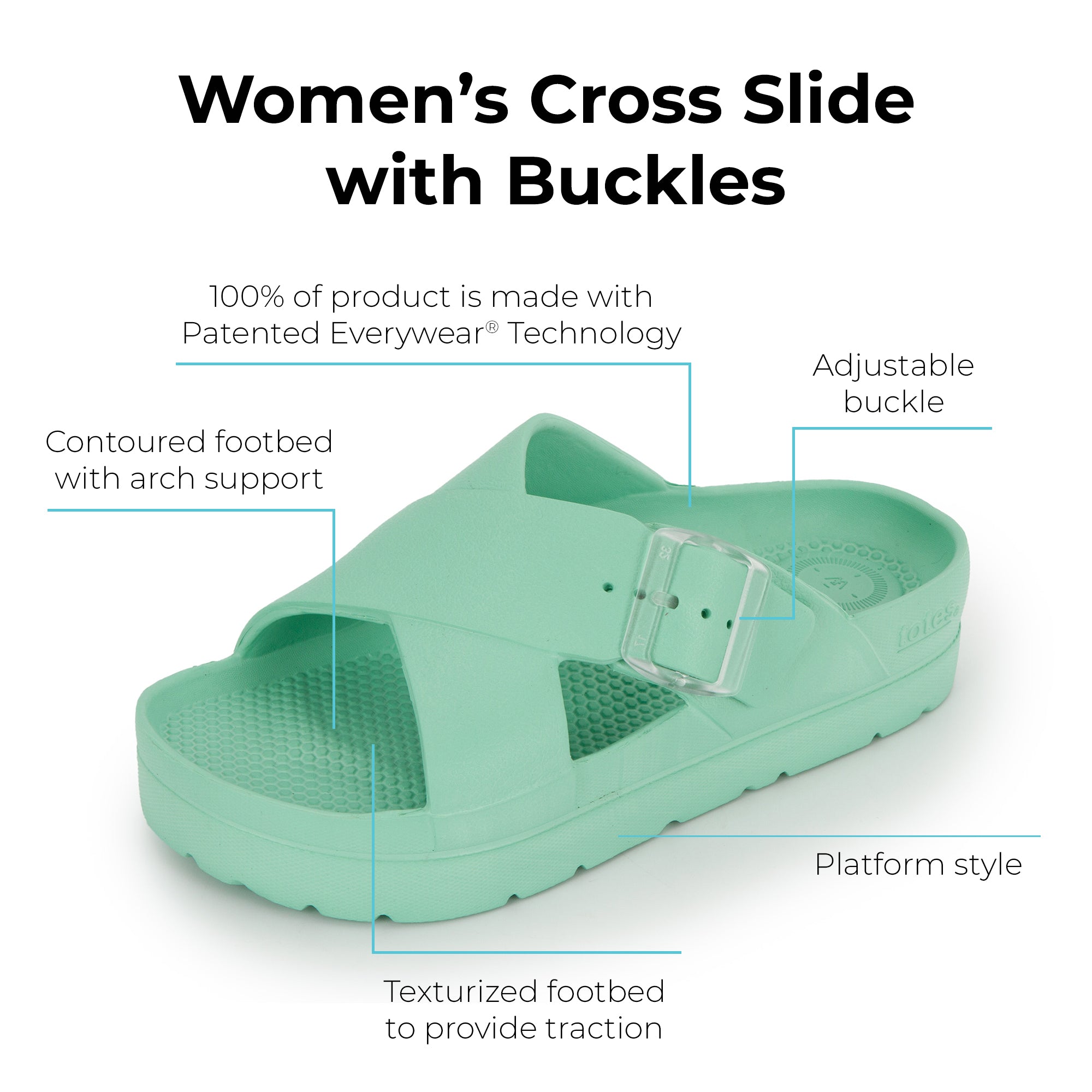 Womens Cross Buckle Slide - Image 11